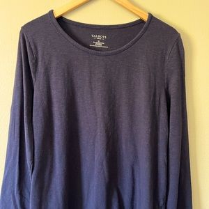 Talbots Cotton/Modal/Spandex 2XL Navy L/S Top